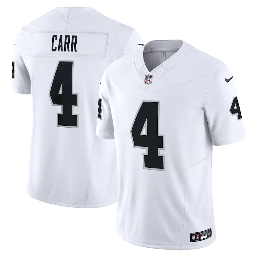 Men Las Vegas Raiders #4 Derek Carr Nike White Vapor F.U.S.E. Limited NFL Jersey